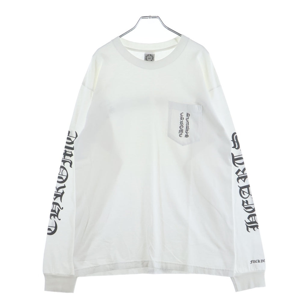 CHROME HEARTS(クロムハーツ) OLD バックスクロールラベル クルーネック長袖Tシャツカットソー ホワイト