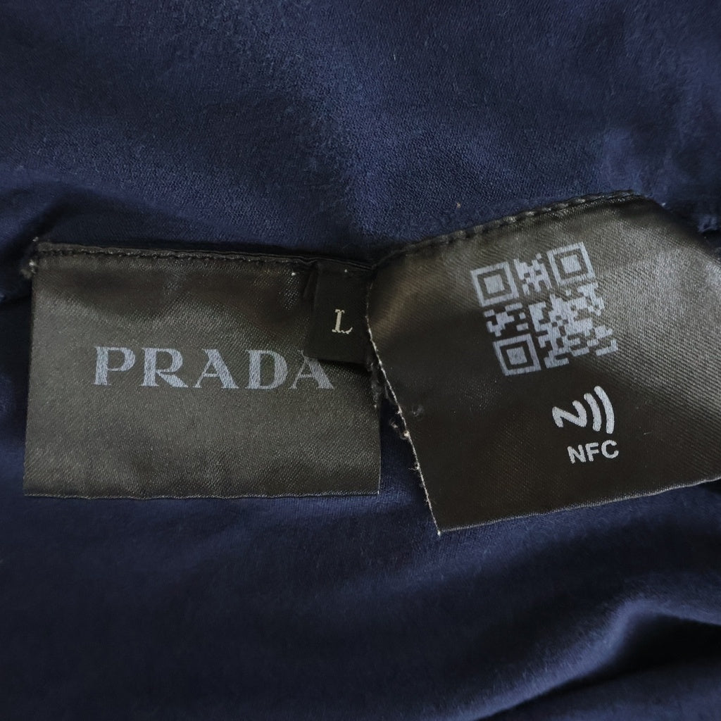 PRADA(プラダ) フロントロゴラバー クルーネック半袖Tシャツカットソー ネイビー 0000ET-X06GD-0002
