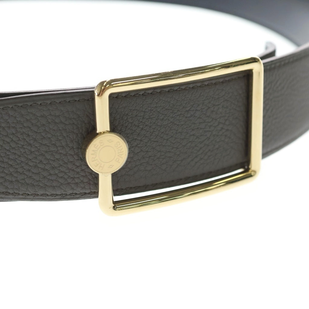 HERMES(エルメス) オスカー セリエ ゴールド金具 トゴ リバーシブルレザーベルト ゴールド/グレー/ブラック D刻印