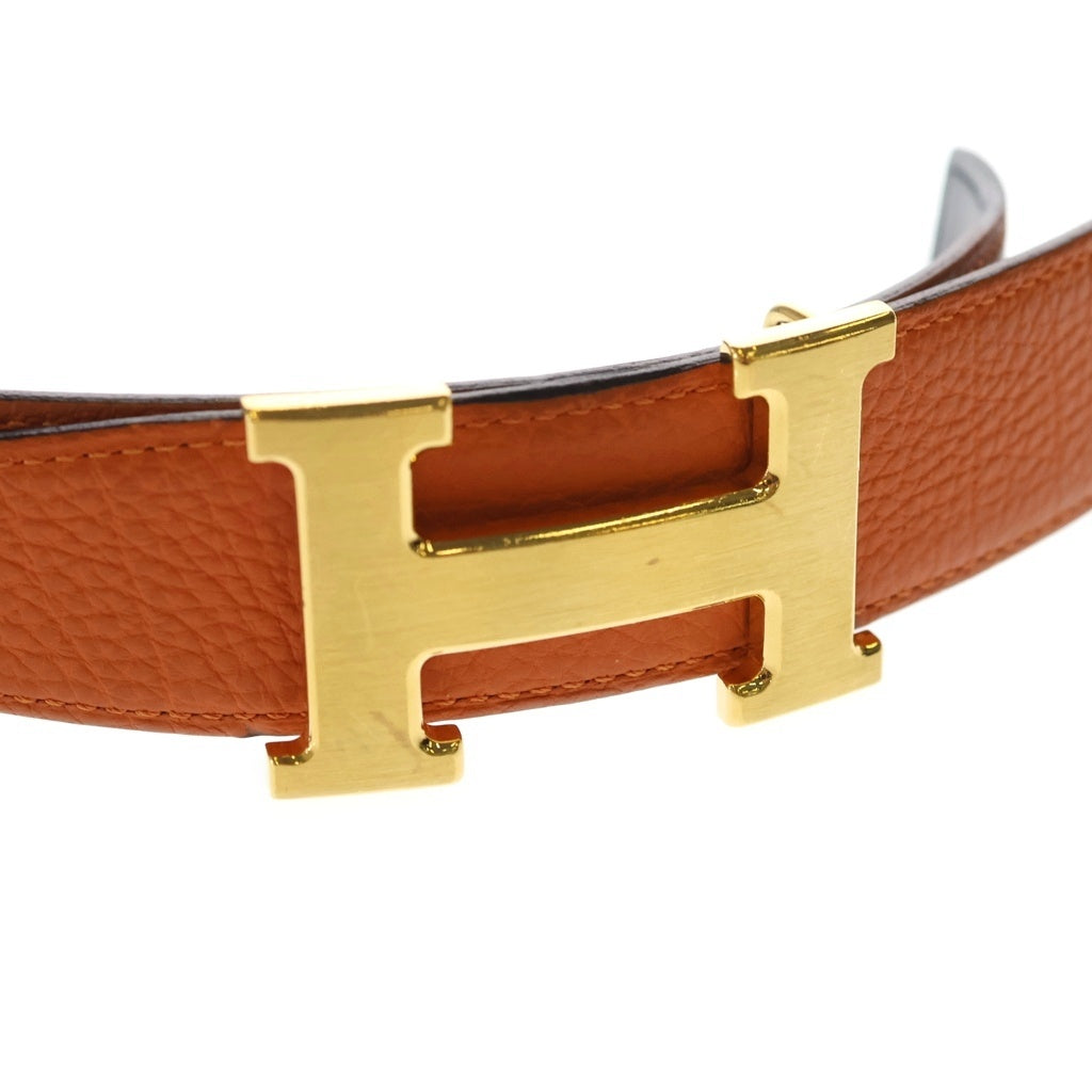 HERMES(エルメス) Hバックル コンスタンス ゴールド金具 リバーシブルレザーベルト ゴールド/オレンジ/ブラック A刻印 レディース