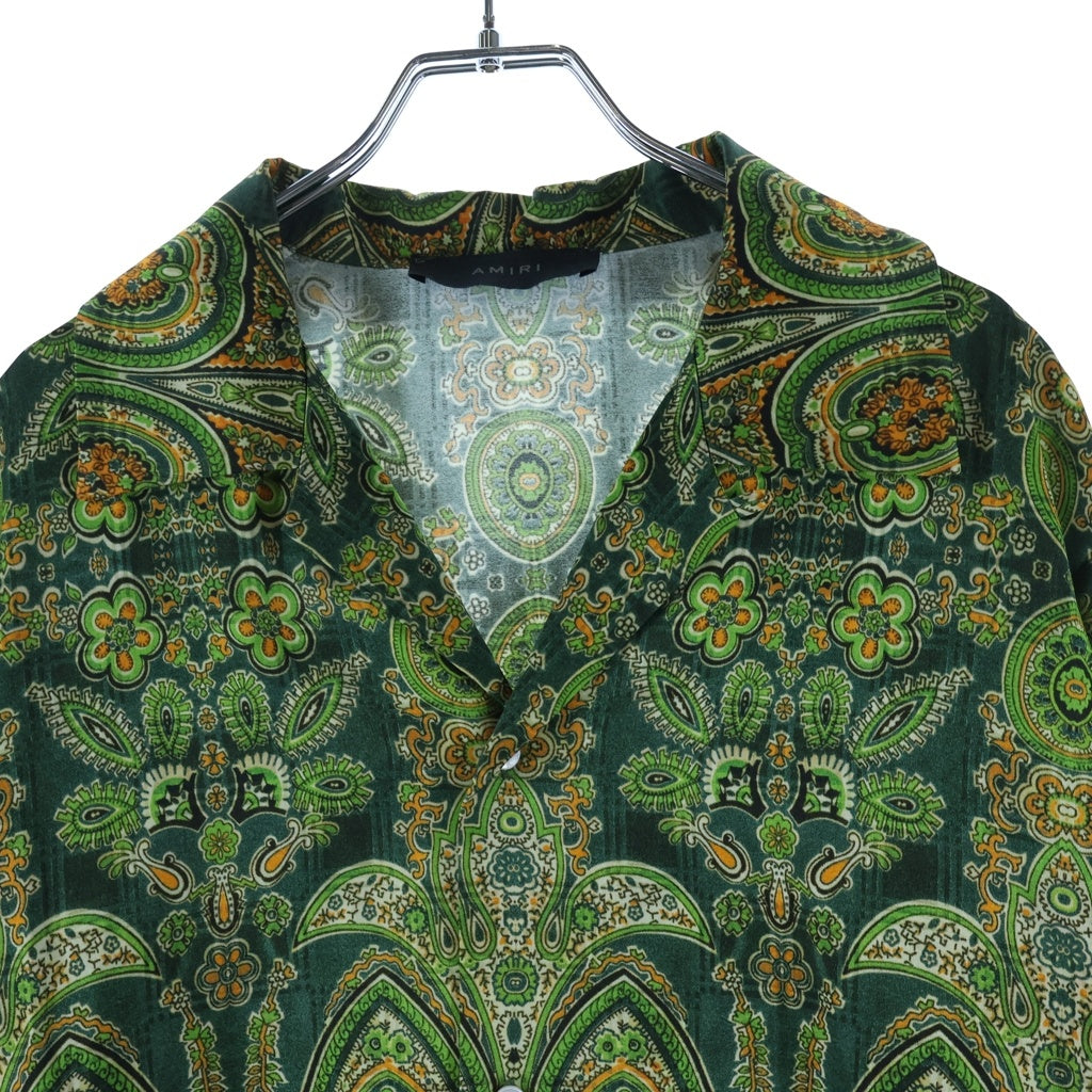 AMIRI(アミリ) TAPESTRY LS BOWLING SHIRT タペストリー柄 裾フリンジ ボウリングシャツ 長袖オープンカラーシャツ マルチカラー