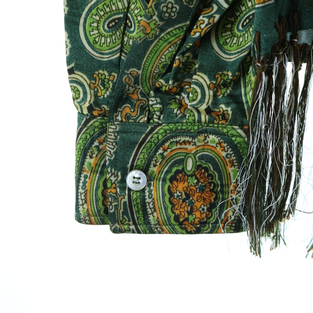 AMIRI(アミリ) TAPESTRY LS BOWLING SHIRT タペストリー柄 裾フリンジ ボウリングシャツ 長袖オープンカラーシャツ マルチカラー