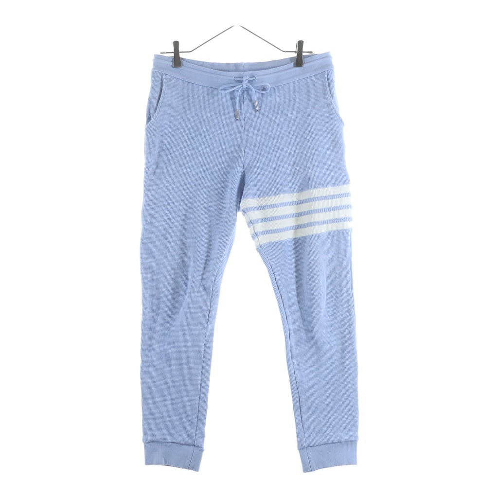 THOM BROWNE(トムブラウン) 4BAR コットンワッフルニットスウェットパンツ ブルー MJQ082A-06452-480