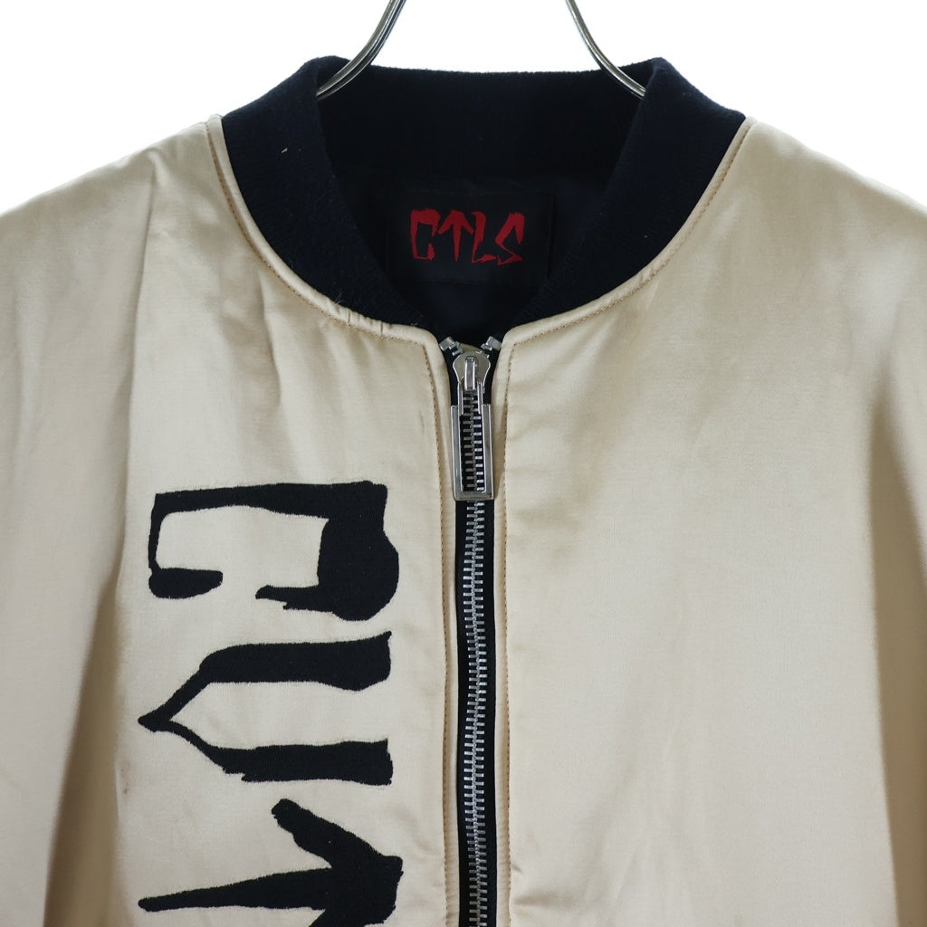 cvtvlist(カタリスト) BIG LOGO MA-1 フロントロゴ刺繍 オーバーサイズボンバージャケット ゴールド 2401110101