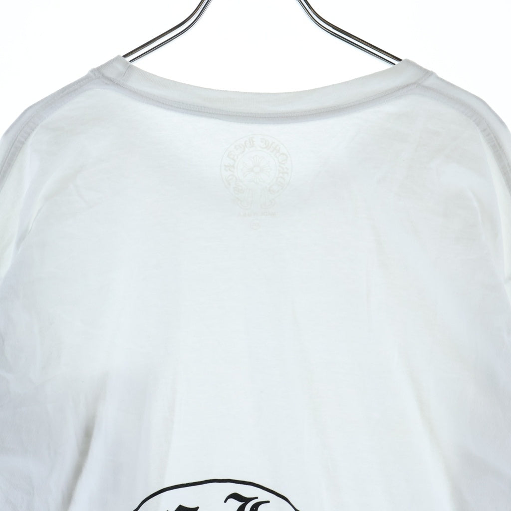 CHROME HEARTS(クロムハーツ) FLRL CRS HORSESHOE L/S ロサンゼルス限定 バックホースシュー 袖フローラル ロングスリーブ 長袖Tシャツ カットソー ホワイト