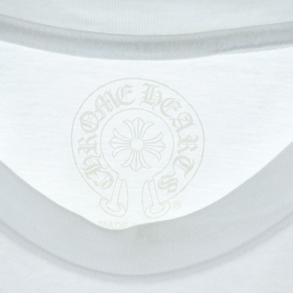 CHROME HEARTS(クロムハーツ) FLRL CRS HORSESHOE L/S ロサンゼルス限定 バックホースシュー 袖フローラル ロングスリーブ 長袖Tシャツ カットソー ホワイト