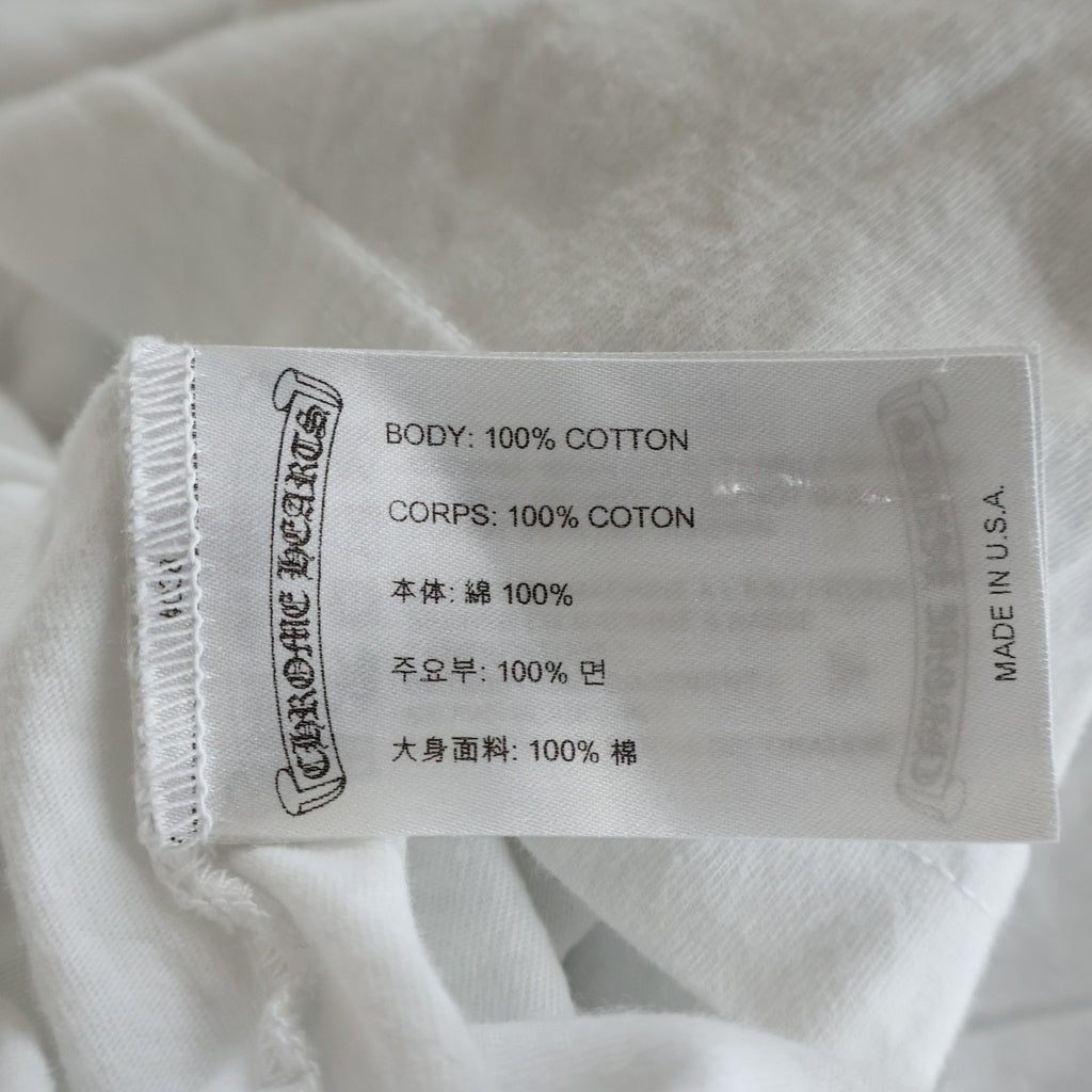 CHROME HEARTS(クロムハーツ) FLRL CRS HORSESHOE L/S ロサンゼルス限定 バックホースシュー 袖フローラル ロングスリーブ 長袖Tシャツ カットソー ホワイト