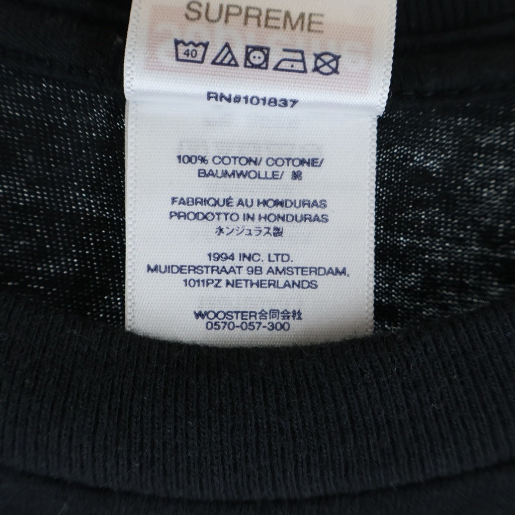 SUPREME(シュプリーム) 25AW ×Dash Snow Tee ×ダッシュスノウ 胸ロゴプリント クルーネック半袖Tシャツカットソー ブラック