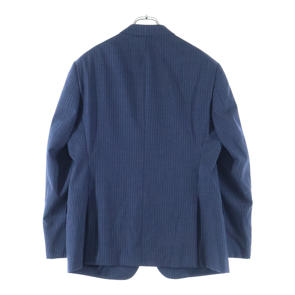 EMPORIO ARMANI(エンポリオアルマーニ) ストライプ シングルブレスト テーラードジャケット セットアップスーツ ネイビー