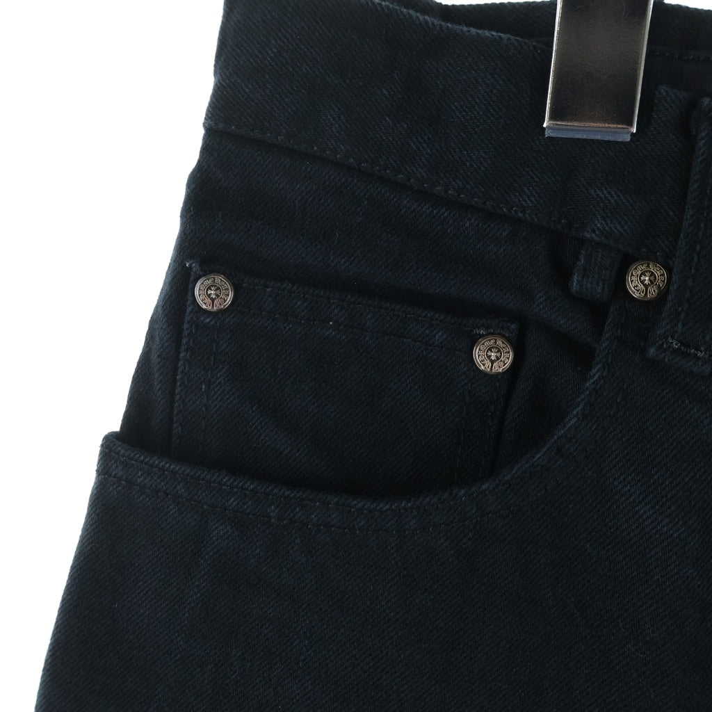 CHROME HEARTS(クロムハーツ) DNM PANTS CRS BTN クロスボールボタン フレアデニムパンツ ブラック