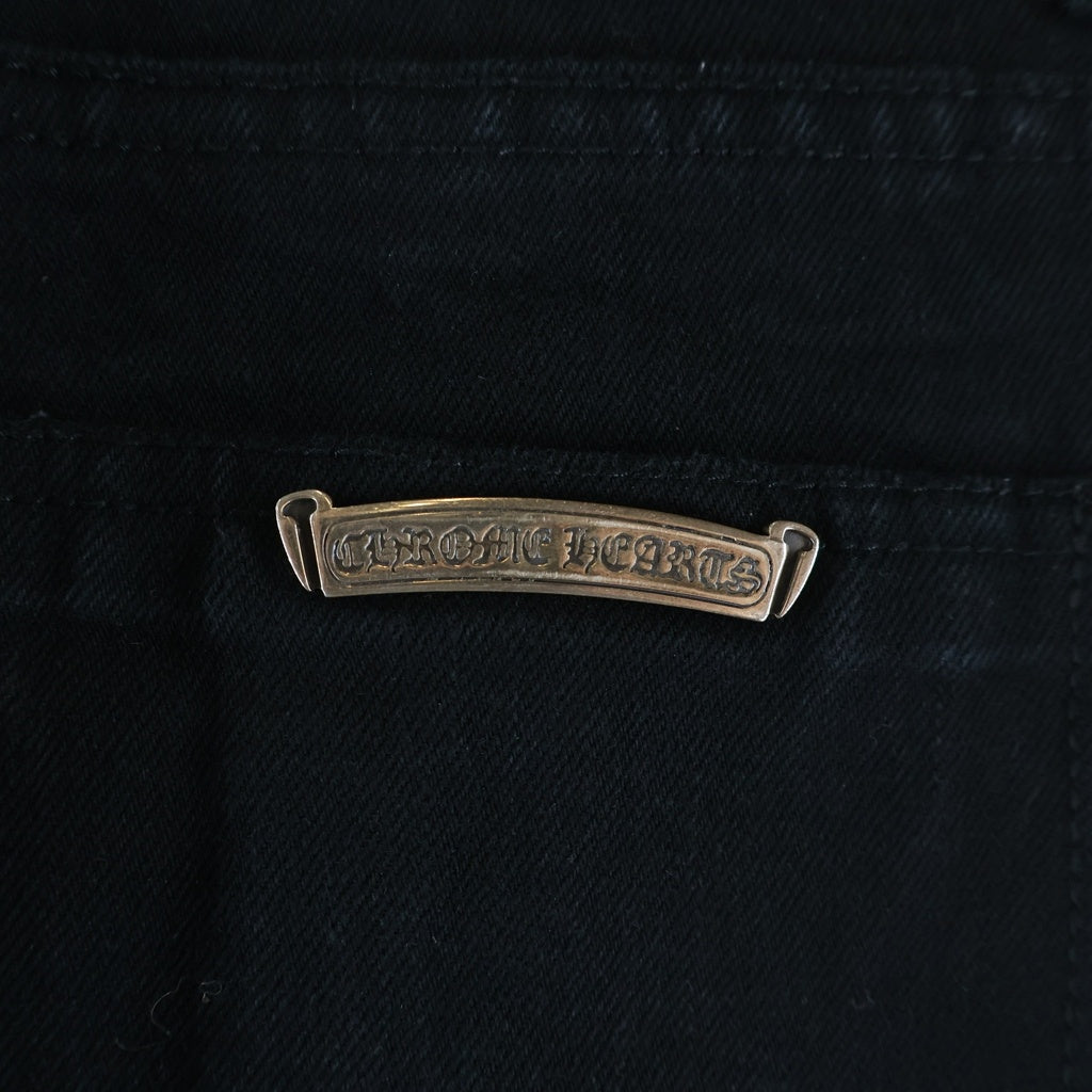 CHROME HEARTS(クロムハーツ) DNM PANTS CRS BTN クロスボールボタン フレアデニムパンツ ブラック