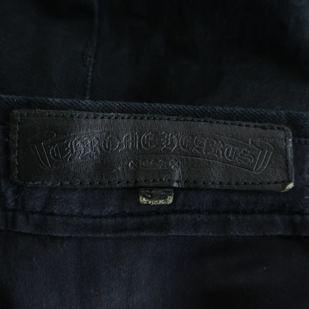 CHROME HEARTS(クロムハーツ) DNM PANTS CRS BTN クロスボールボタン フレアデニムパンツ ブラック