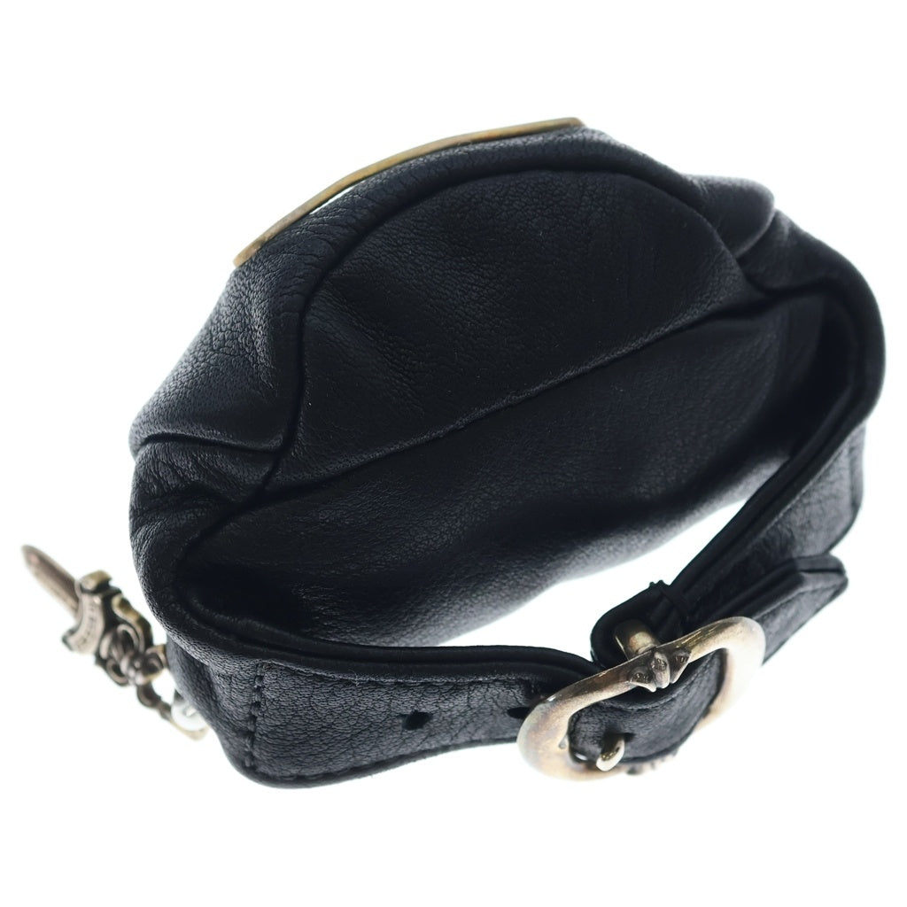 CHROME HEARTS(クロムハーツ) WRISTHER SNAT PACK スナットパックウォレット レザーブレスレット ブラック