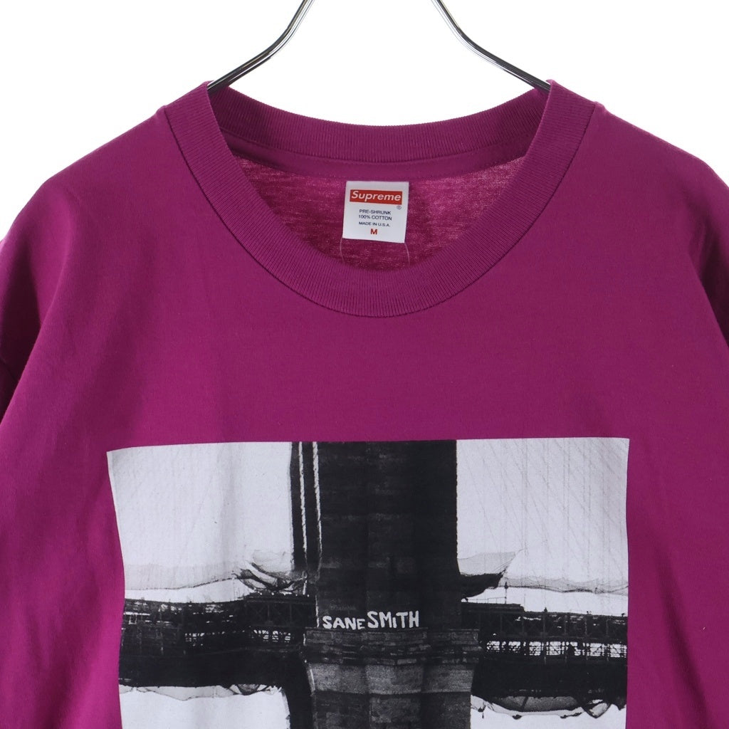 SUPREME(シュプリーム) 19AW SANE SMITH Bridge TEE フロントプリント クルーネック半袖Tシャツカットソー ピンク