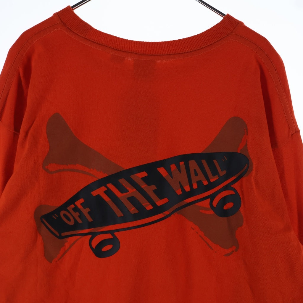 WTAPS(ダブルタップス) ×Vans Long Sleeve T-Shirt ×バンズ バックラバーロゴ クルーネック長袖Tシャツカットソー オレンジ VN0A4TRCZXT1