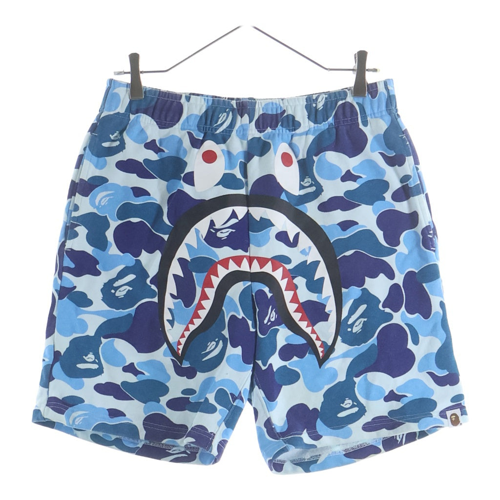 A BATHING APE(アベイシングエイプ) ABC CAMO SHARK SWEAT SHORTS カモシャークスウェットハーフパンツ ブルー 1M30-153-004