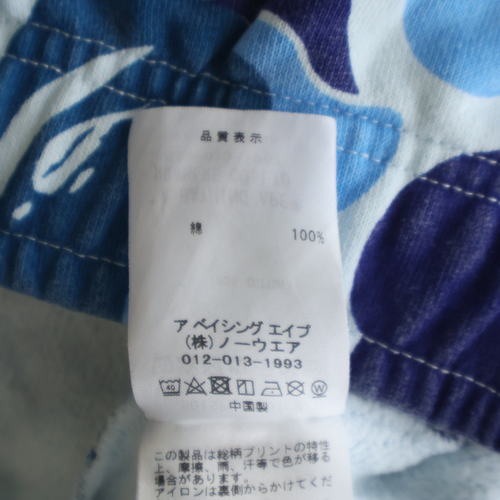 A BATHING APE(アベイシングエイプ) ABC CAMO SHARK SWEAT SHORTS カモシャークスウェットハーフパンツ ブルー 1M30-153-004
