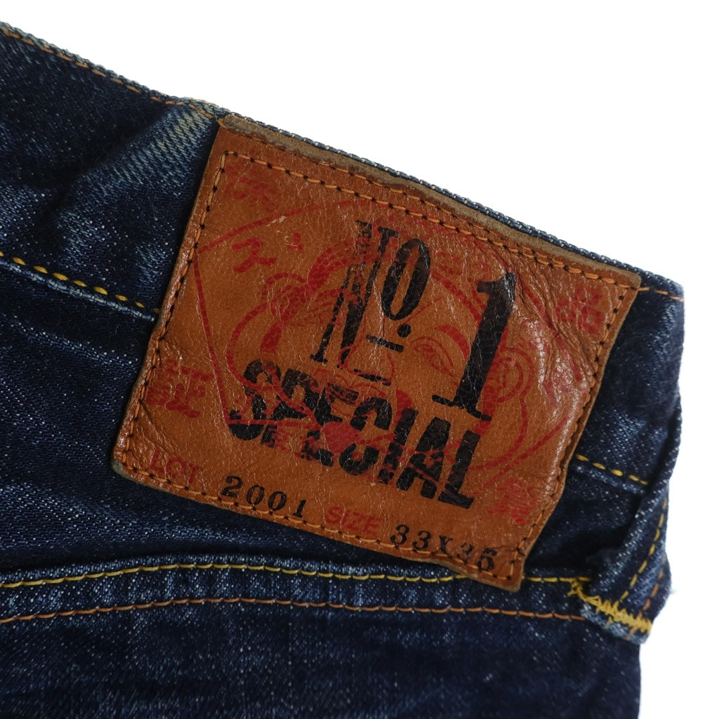 EVISU(エビス) 2001 No.1 Special ボタンフライ ストレートデニムパンツ インディゴ