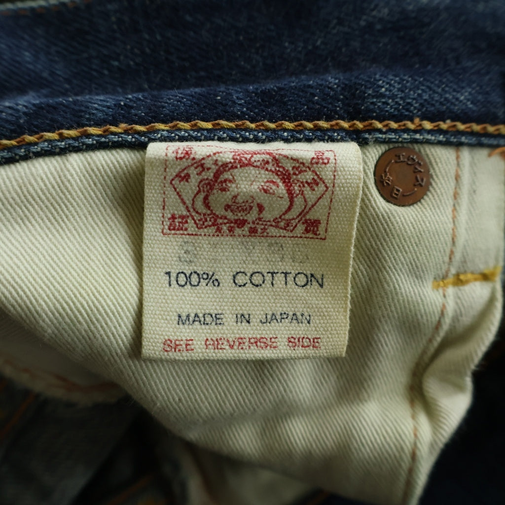 EVISU(エビス) 2001 No.2 カモメプリント ボタンフライ ストレートデニムパンツ インディゴ