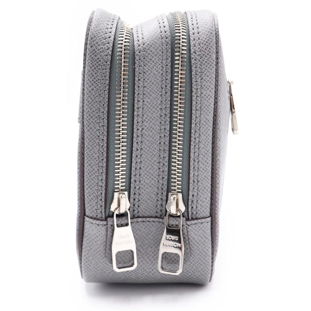 LOUIS VUITTON(ルイヴィトン) タイガ ポシェット カサイ LVロゴ レザーハンドバッグ クラッチバッグ グレー M33424 レディース
