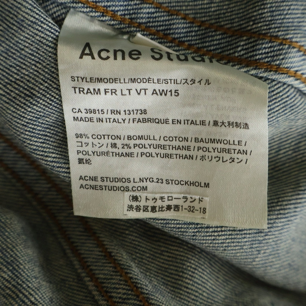 Acne Studios(アクネ ストゥディオズ) Denim Jacket ロゴパッチ デニムジャケット インディゴ TRAM FR LT VT AW15 レディース