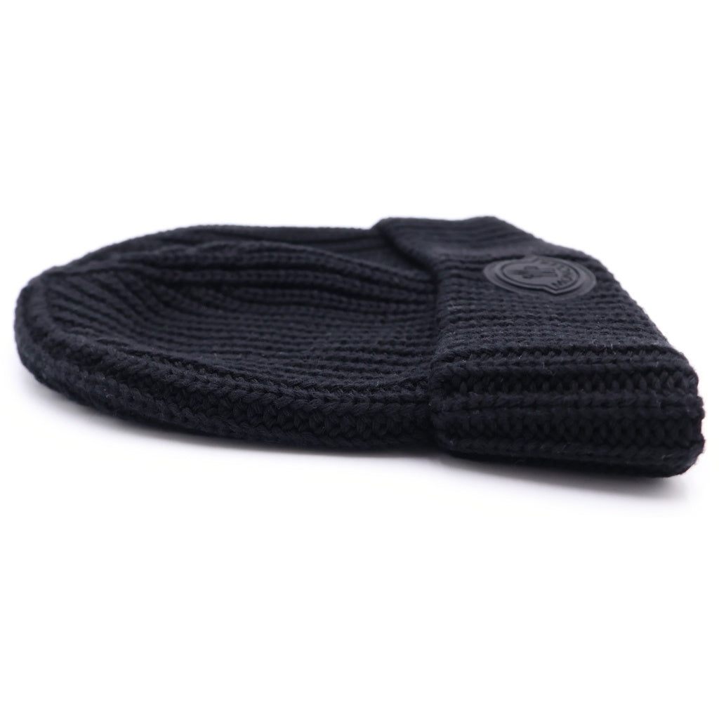 MONCLER(モンクレール) BERRETTO TRICOT HAT フロントロゴ ビーニー ニット帽 ブラック