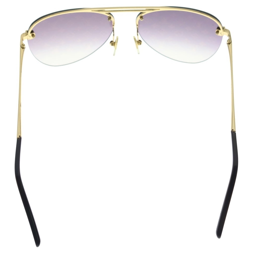 LOUIS VUITTON(ルイヴィトン) クロックワイズ モノグラムレンズ サイドテンプルロゴ ティアドロップサングラス ゴールド Z1020E レディース