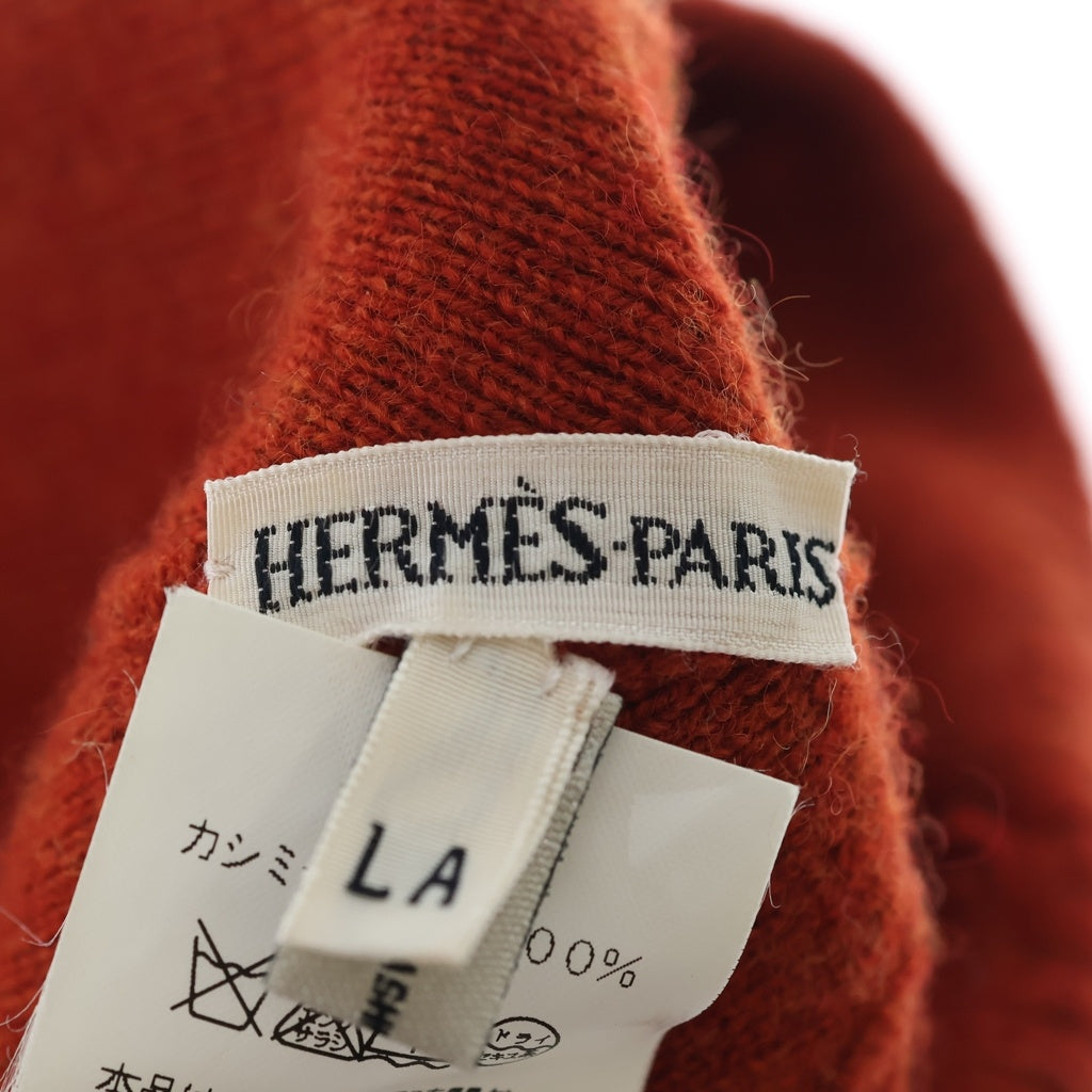 HERMES(エルメス) Hロゴ カシミヤニット帽 ビーニー オレンジ