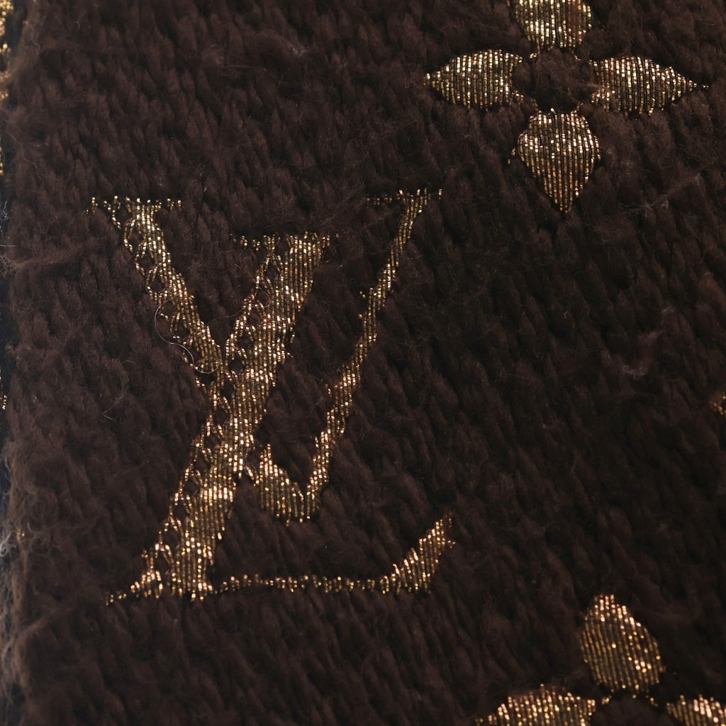 LOUIS VUITTON(ルイヴィトン) エシャルプ ロゴマニア シャイン ウールフリンジマフラー ブラウン M71383 レディース