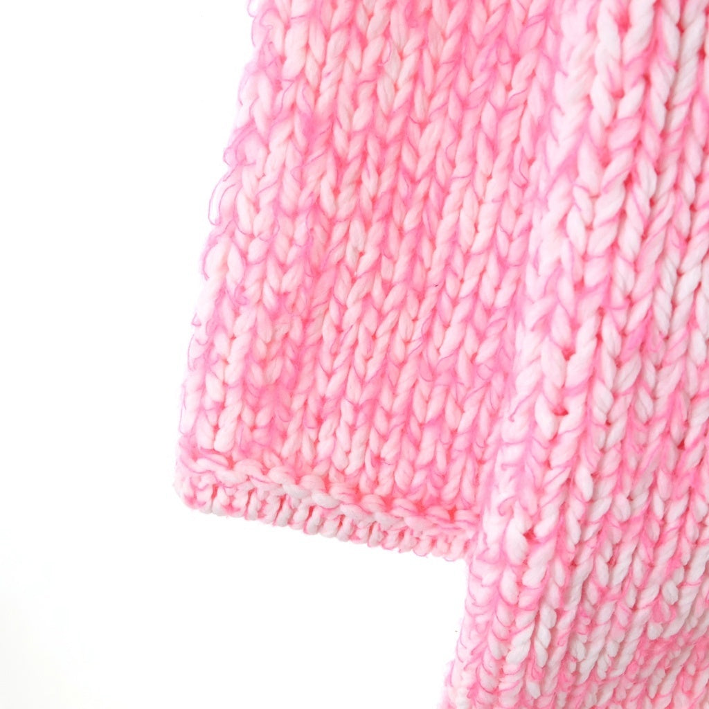COMME des GARCONS HOMME PLUS(コムデギャルソンオムプリュス) 25SS ビックシルエット ウール混長袖ニット ピンク PO-N010