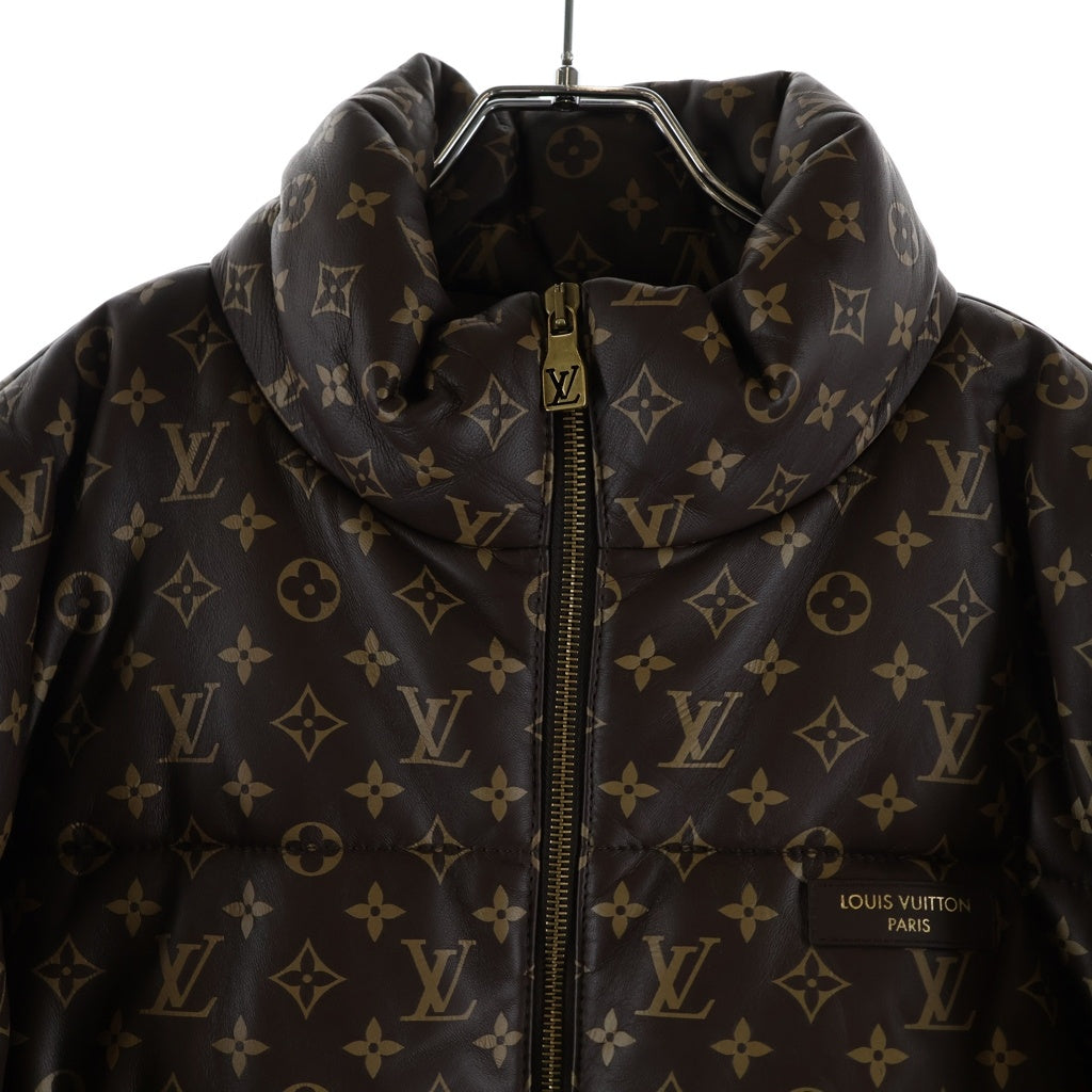 LOUIS VUITTON(ルイヴィトン) 26SS モノグラム総柄 ラムレザーパファーダウンジャケット ブラウン 1AJVGT