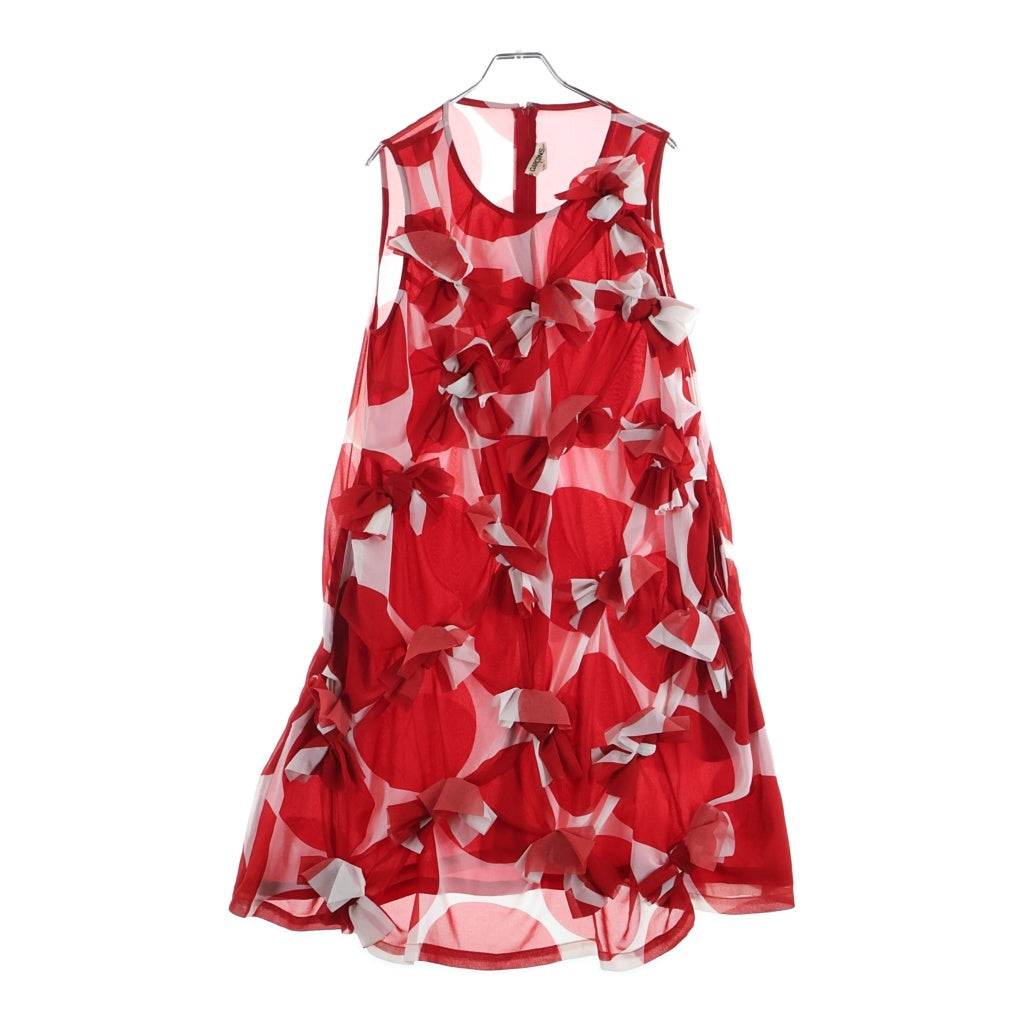 COMME des GARCONS(コムデギャルソン) 24SS リボンデザイン ノースリーブワンピース レディース レッド GM-B020