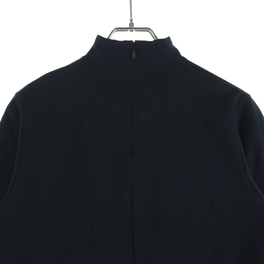 NOIR KEI NINOMIYA(ノワール ケイニノミヤ) 22SS ボトルネック長袖ナイロンフリルカットソー レディース ブラック 3I-T002