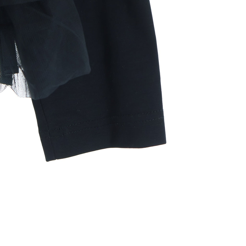 NOIR KEI NINOMIYA(ノワール ケイニノミヤ) 22SS ボトルネック長袖ナイロンフリルカットソー レディース ブラック 3I-T002