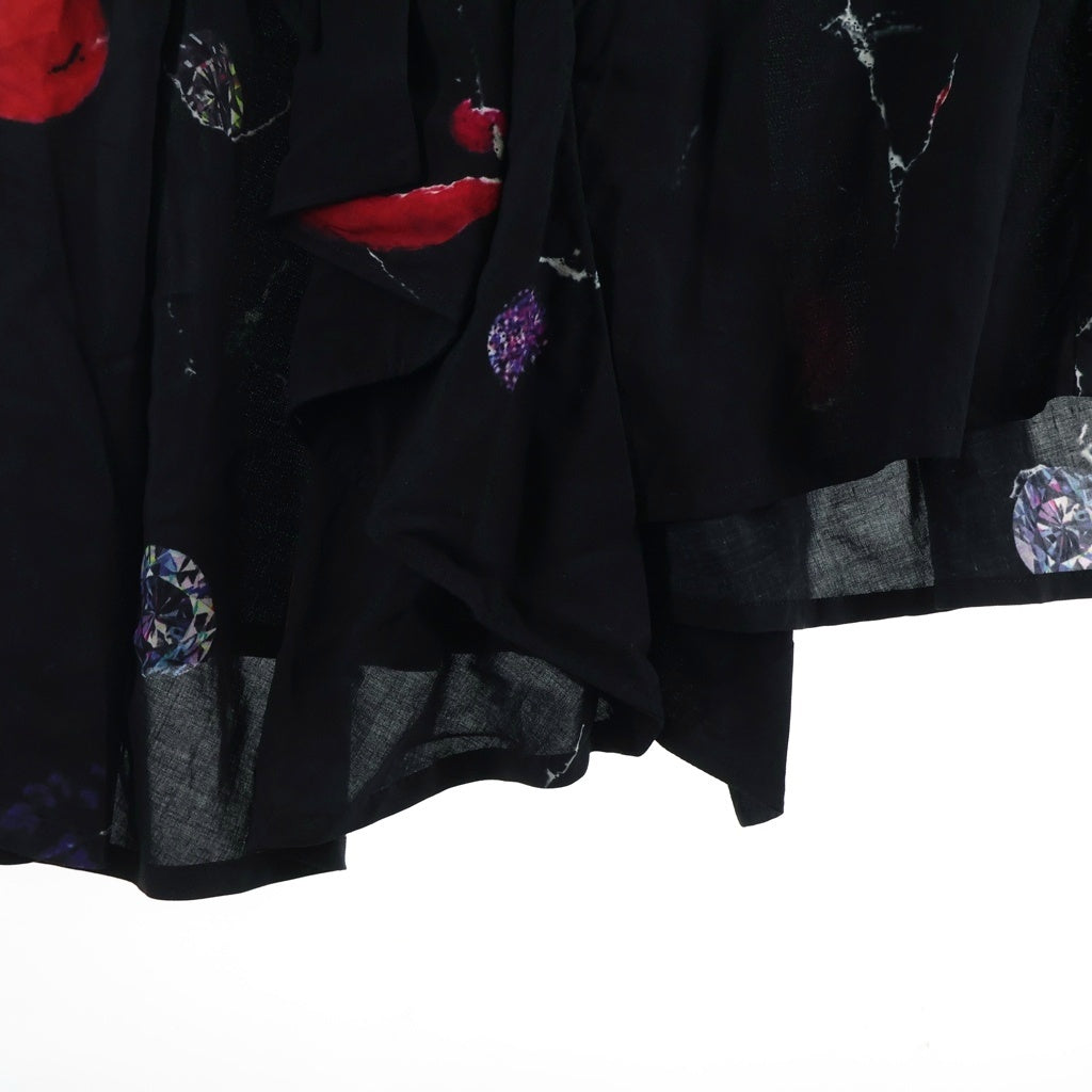 Yohji Yamamoto(ヨウジヤマモト) アシンメトリーデザイン 長袖レーヨンワンピース レディース ブラック NR-D04-200