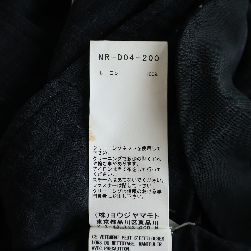 Yohji Yamamoto(ヨウジヤマモト) アシンメトリーデザイン 長袖レーヨンワンピース レディース ブラック NR-D04-200