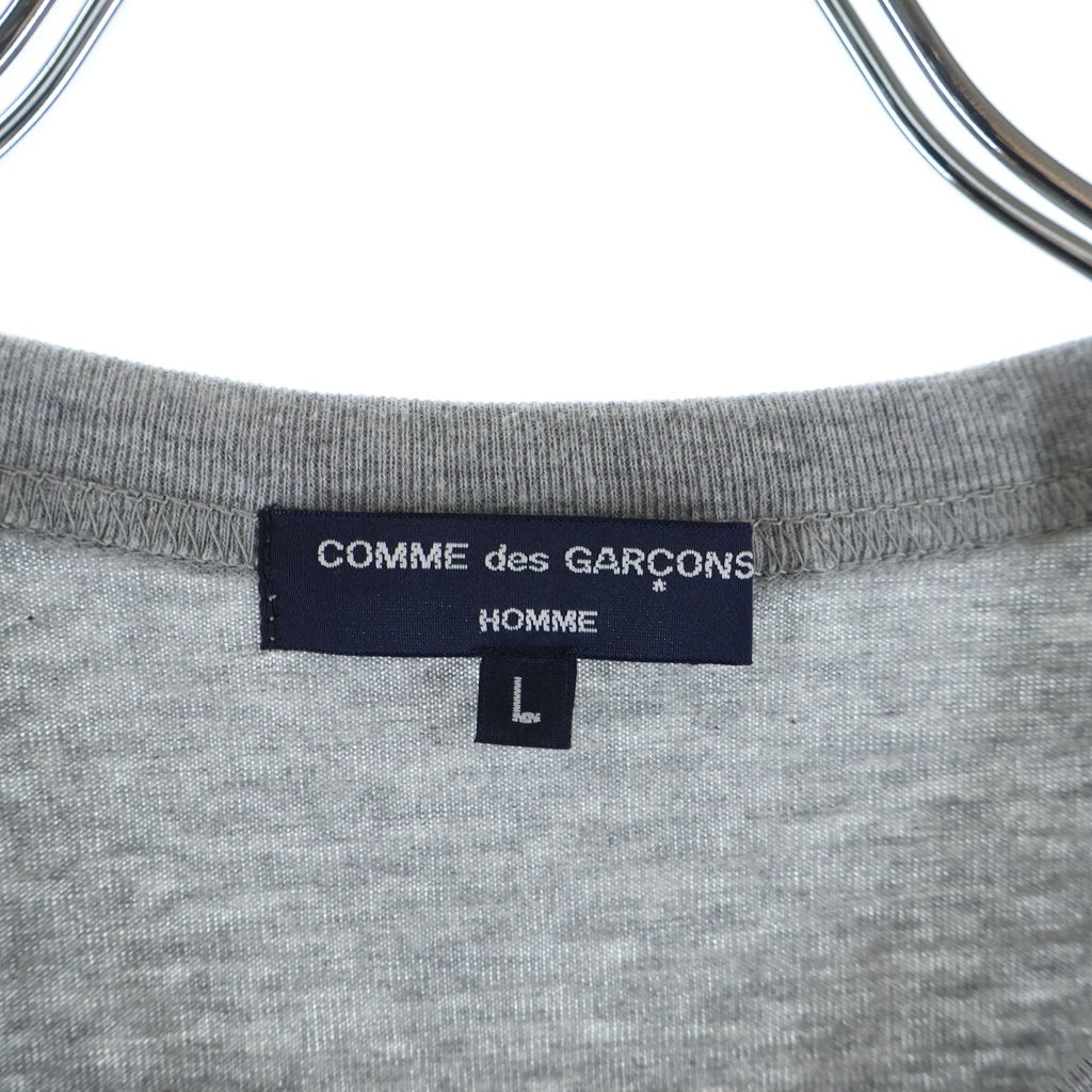 COMME des GARCONS HOMME(コムデギャルソンオム) 23SS ドット切り替えレイヤードデザイン クルーネック半袖Tシャツカットソー グレー HK-T005