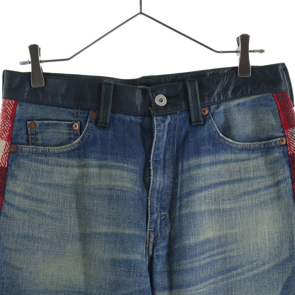 JUNYA WATANABE COMME des GARCONS(ジュンヤワタナベ コムデギャルソン) 13AW 異素材切替 デニムチェックパンツ レディース マルチカラー JL-P007