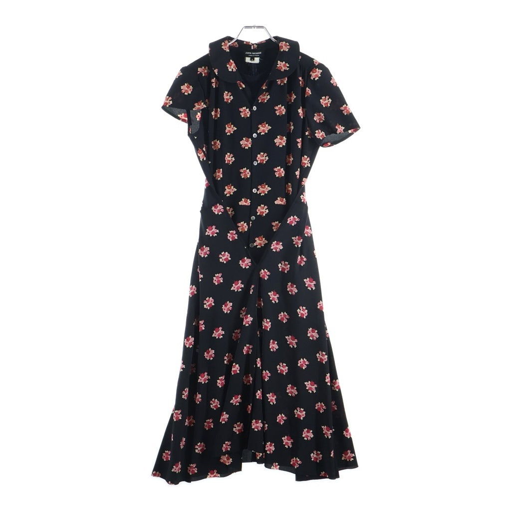 JUNYA WATANABE COMME des GARCONS(ジュンヤワタナベ コムデギャルソン) 17SS 総花柄 半袖開襟ワンピース レディース ブラック JS-O009