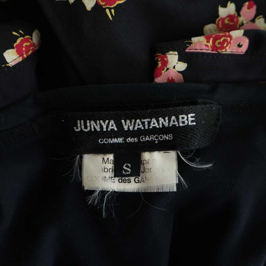 JUNYA WATANABE COMME des GARCONS(ジュンヤワタナベ コムデギャルソン) 17SS 総花柄 半袖開襟ワンピース レディース ブラック JS-O009