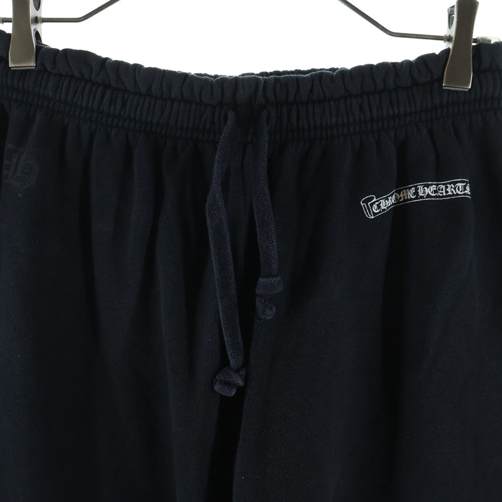 CHROME HEARTS(クロムハーツ) SWTSHRT PANTS フロントスクロールラベル 再度ロゴプリント スウェットパンツ ブラック