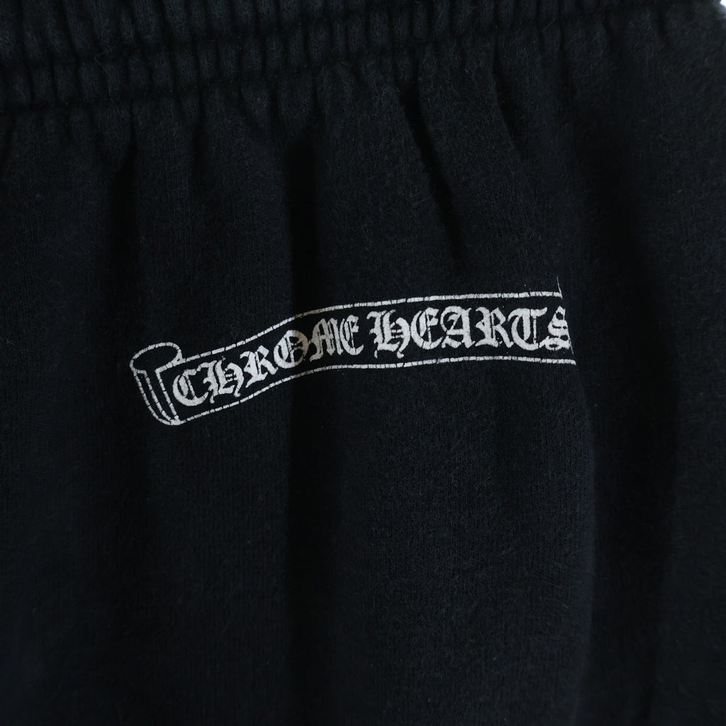 CHROME HEARTS(クロムハーツ) SWTSHRT PANTS フロントスクロールラベル 再度ロゴプリント スウェットパンツ ブラック