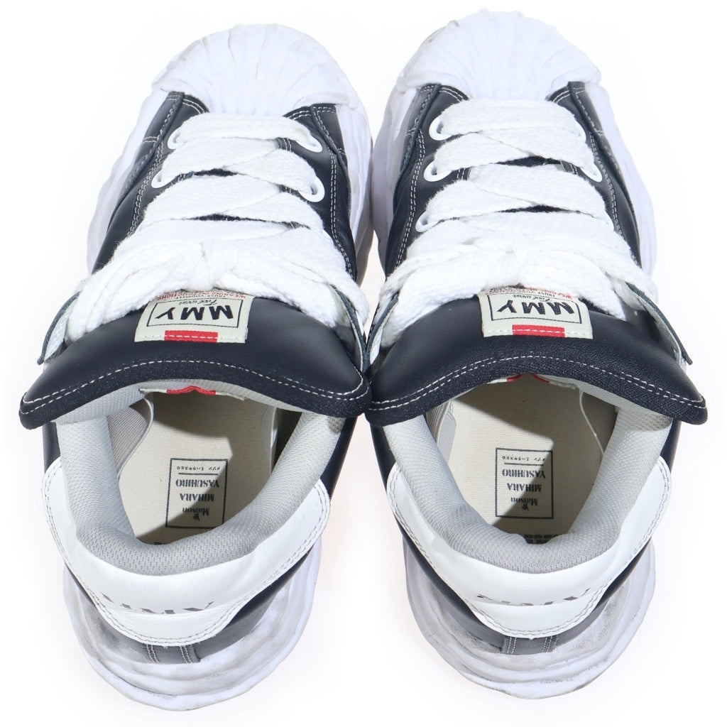 MIHARA YASUHIRO(ミハラヤスヒロ) BLAKEY PUFFER LOW ブレイキー パッファーレザーローカットスニーカー ブラック A12FW723
