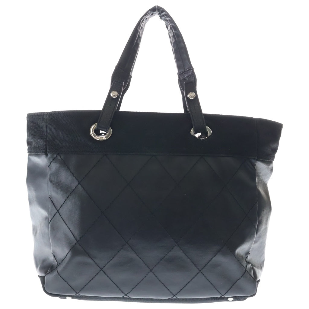 CHANEL(シャネル) パリビアリッツ MM ココマーク キルティング レザー トートバッグ ブラック レディース