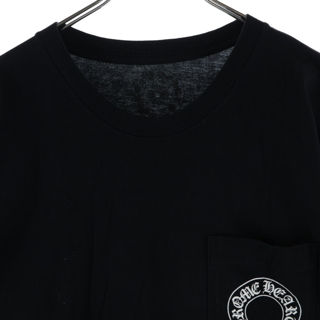 CHROME HEARTS(クロムハーツ) HORSESHOE L/S TEE バックホースシュー アームフローラル クルーネック長袖Tシャツカットソー ブラック