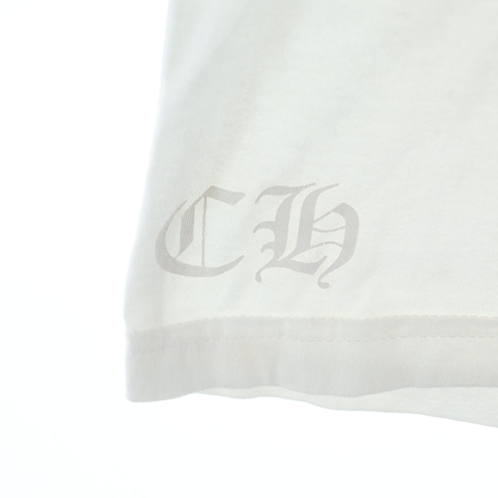 CHROME HEARTS(クロムハーツ) VERTICAL LOGO S/S TEE ヴァーティカルロゴ クルーネック半袖Tシャツカットソー ホワイト
