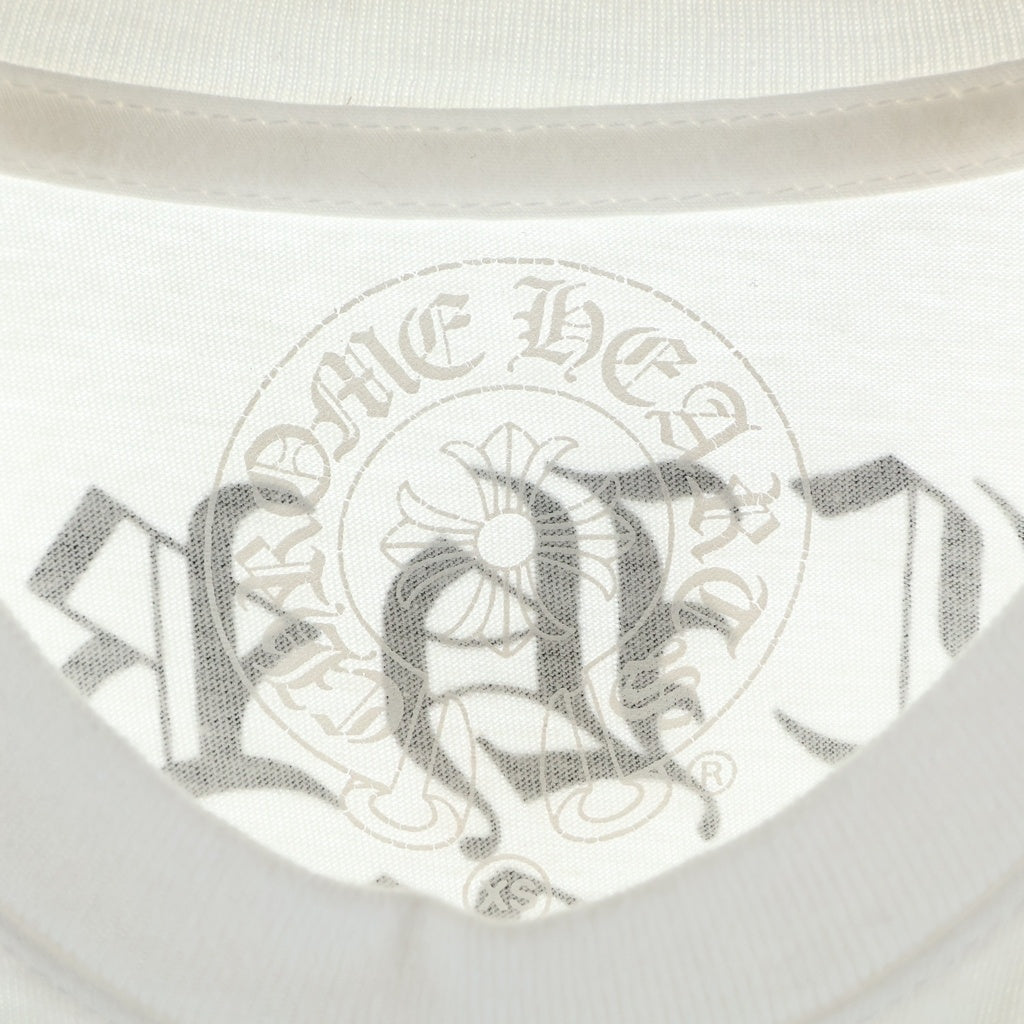 CHROME HEARTS(クロムハーツ) VERTICAL LOGO S/S TEE ヴァーティカルロゴ クルーネック半袖Tシャツカットソー ホワイト