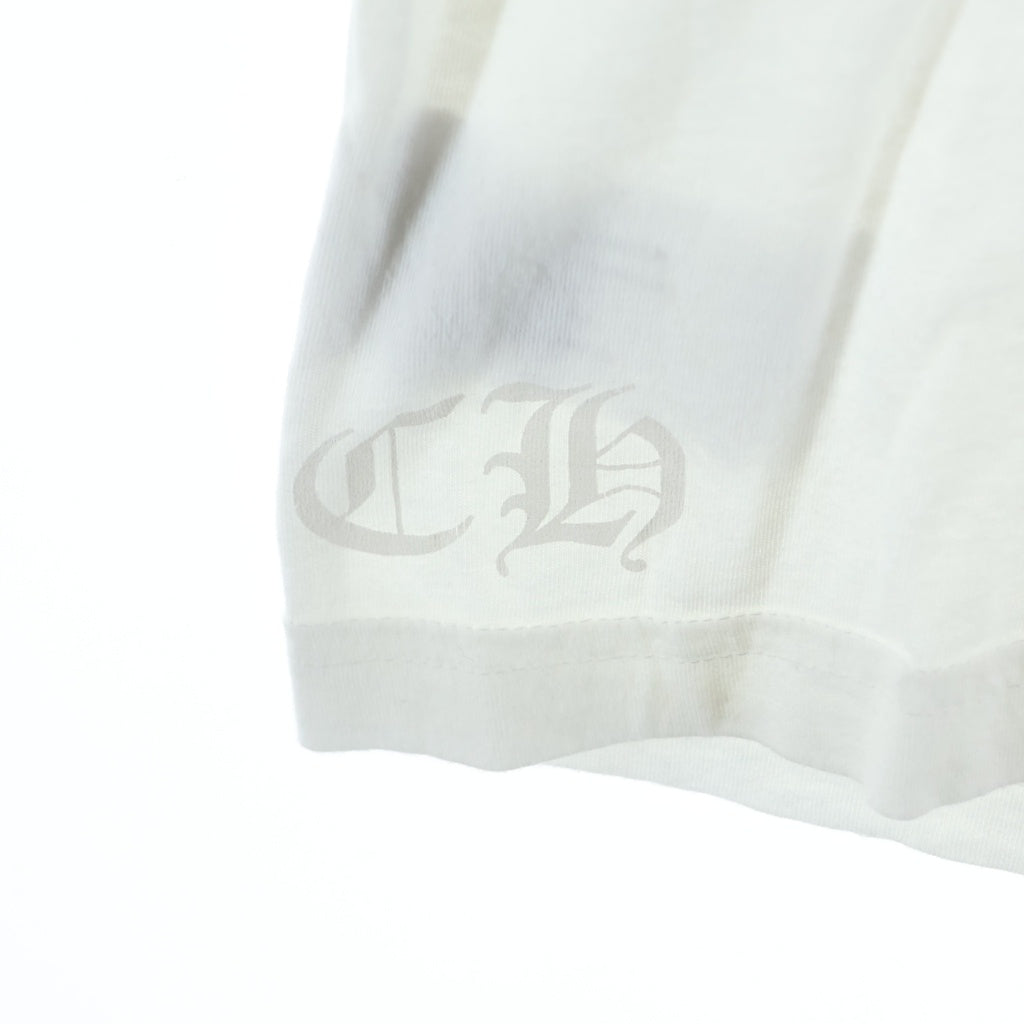 CHROME HEARTS(クロムハーツ) Neck Logo S/S TEE ネックロゴ バックホースシュー クルーネック半袖Tシャツカットソー ホワイト
