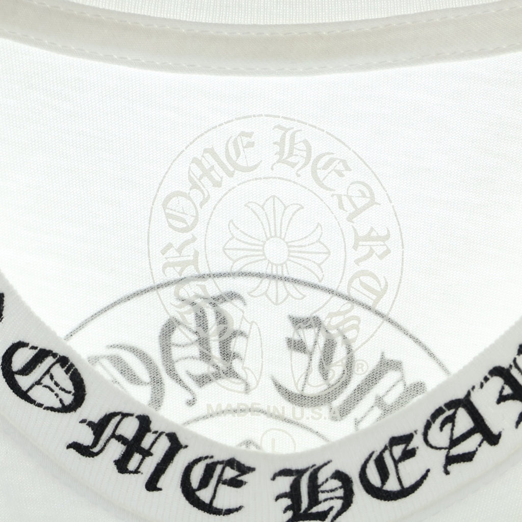 CHROME HEARTS(クロムハーツ) Neck Logo S/S TEE ネックロゴ バックホースシュー クルーネック半袖Tシャツカットソー ホワイト