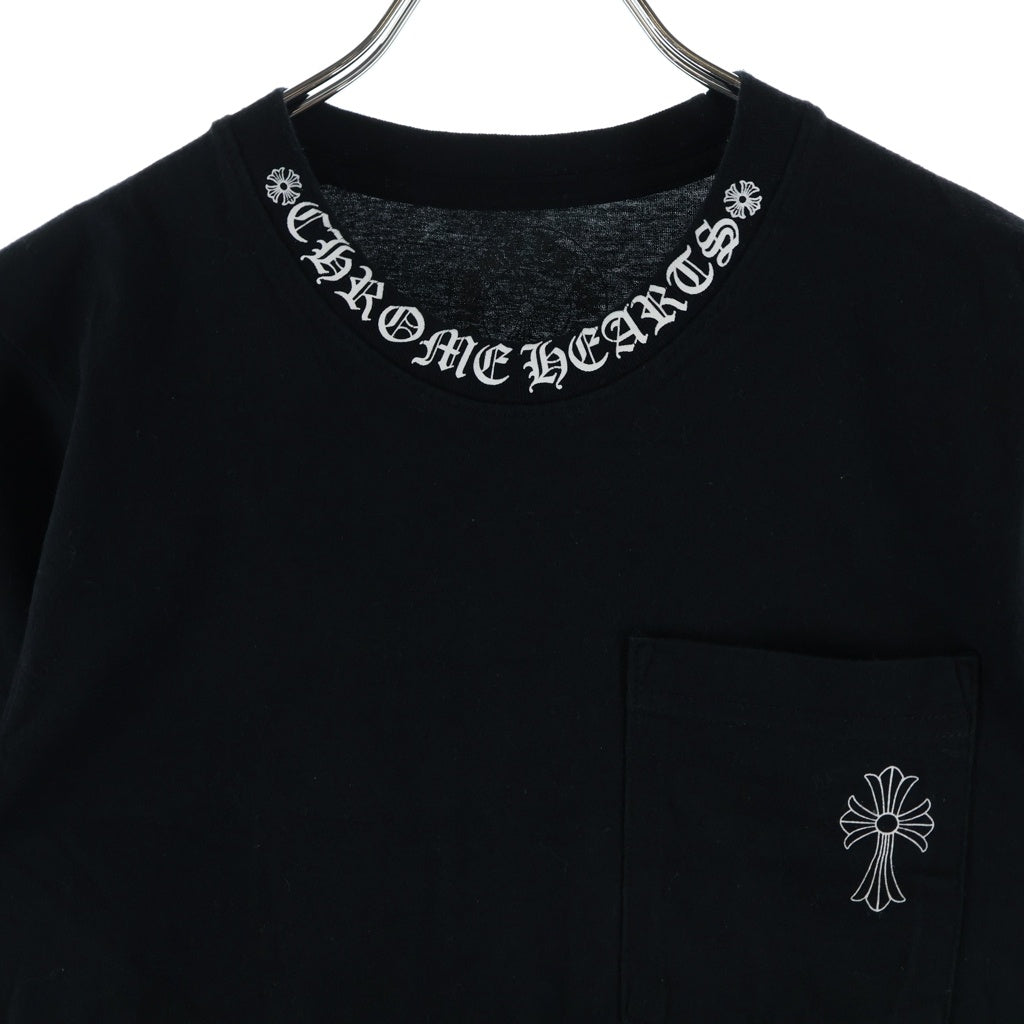 CHROME HEARTS(クロムハーツ) Neck Logo S/S TEE CHクロスプリント クルーネック半袖Tシャツカットソー ブラック